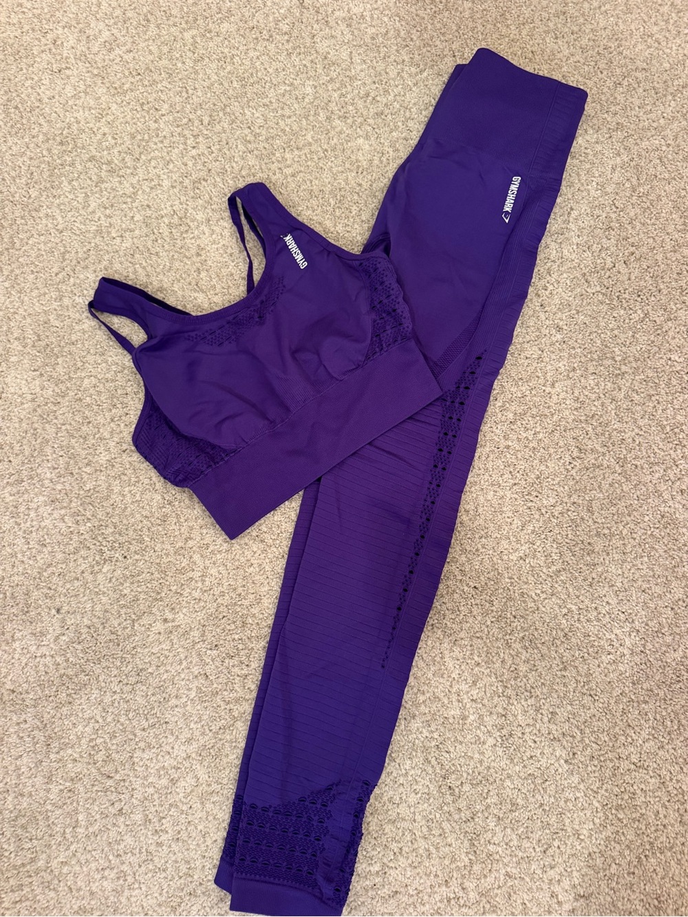 Gymshark Deep Purple Seamless Sports Bra & Leggings Set